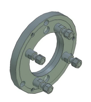 Фланец промежуточный для крепления патронов по DIN 6350 на шпиндели станков под поворотную шайбу по ГОСТ 12593 и DIN 55028 ГК ОСНАСТКА И КОМПЛЕКТУЮЩИЕ КДЛЯ.25.303 Станки для заклепки тормозных колодок